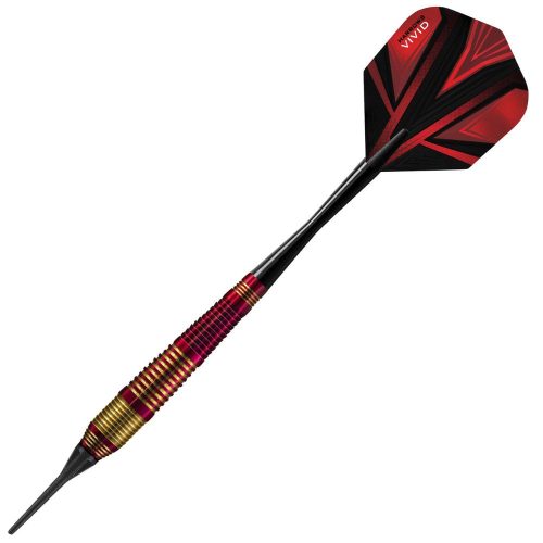 Set darts Harrows soft, Vivid rosu, 18g, brass