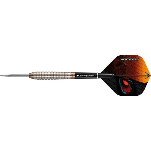 Sageti darts Mission steel Komodo GX M2, 23g curved, cu striatii micro, 90% tungsten