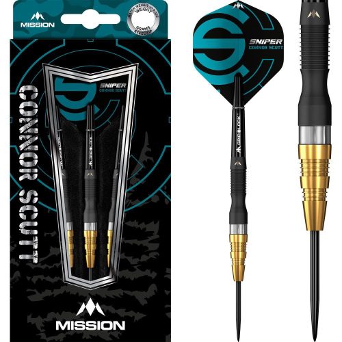 Set sageti darts Mission steel Connor Scutt Sniper PVD 24g, 95% wolfram