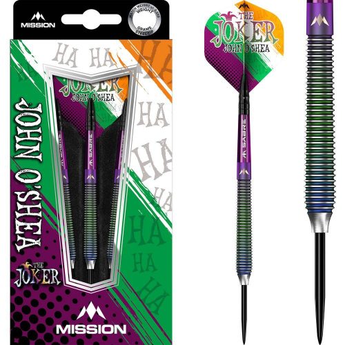 Set sageti darts Mission steel John O Shea The Joker, Coral PVD 22g, 95% wolfram