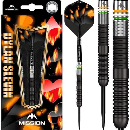 Set Darts steel Mission Dylan Slevin Oceans Black Titanium 21g, 90% wolfram