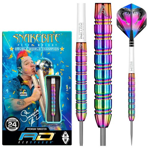 Sageti darts RedDragon steel Peter Wright Snakebite 1, 24g, 85% tungsten