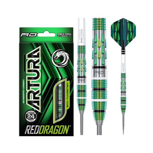 Set darts steel Red Dragon Artura Screamin' Green, 24g 90% wolfram