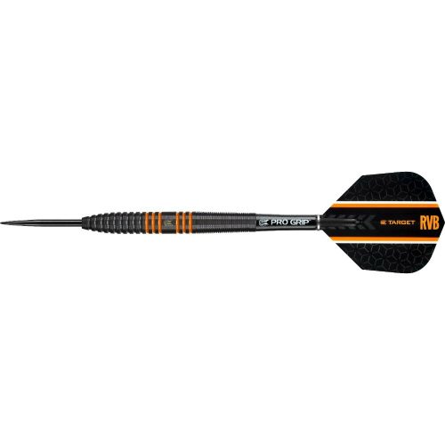 Set sageti darts Target, steel 26g, Raymond van Barneveld, 80% wolfram, RVB, negru